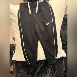 Nike Kids Black Sweatpants with White Accents